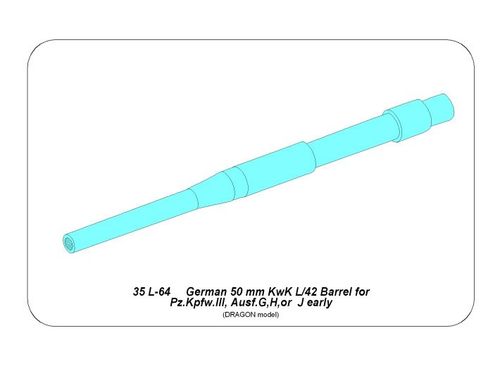 German 50mm KwK 38 L/42 Barrel For Pz.Kpfw.III.Ausf.G,H,J (early)